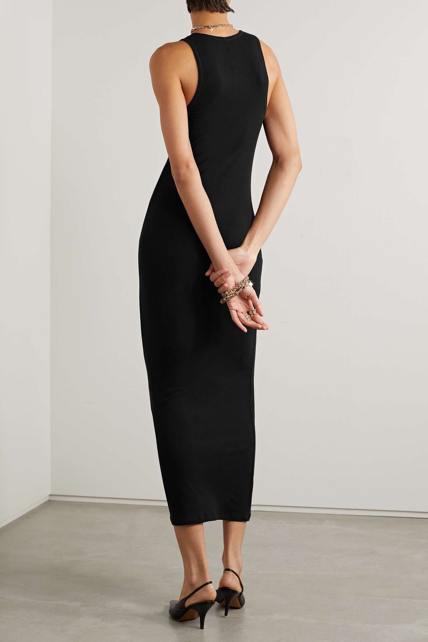 The Row Kean stretch jersey midi dress netaporter REVERSIBLE