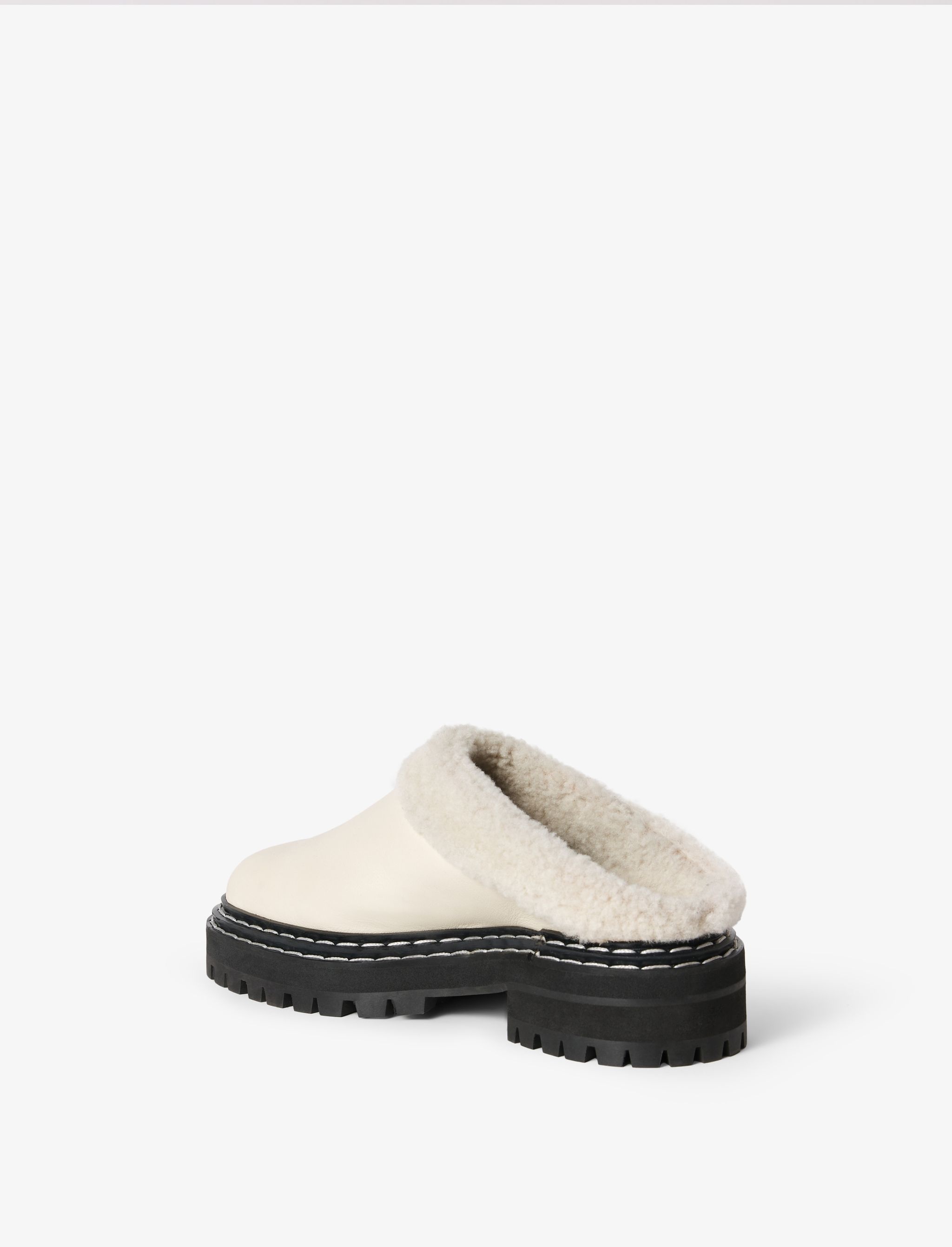 Shearling Lug Sole Mules - 3