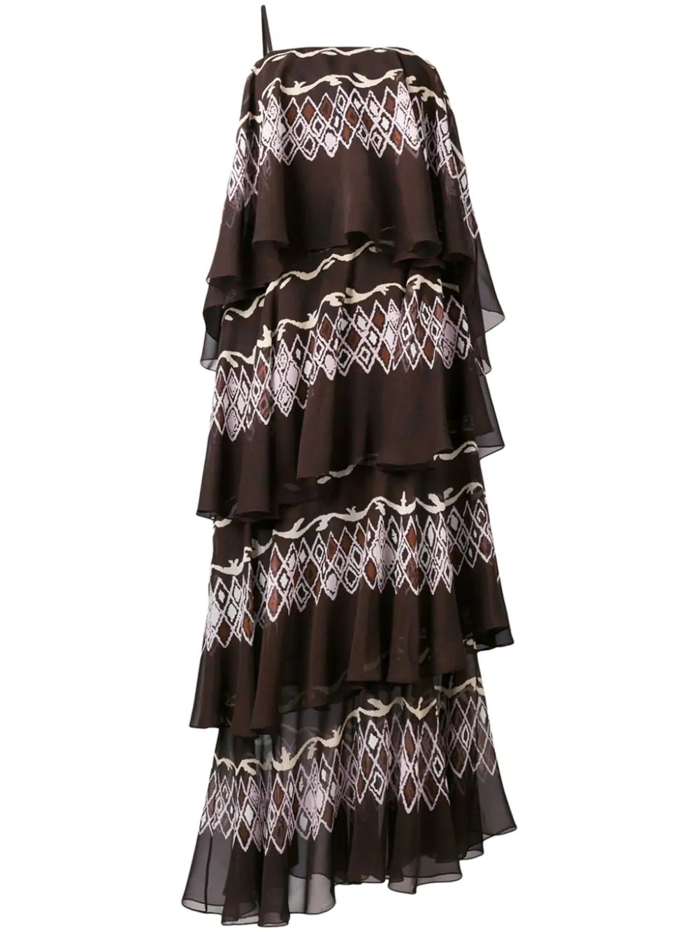 layered printed maxi dress - 1