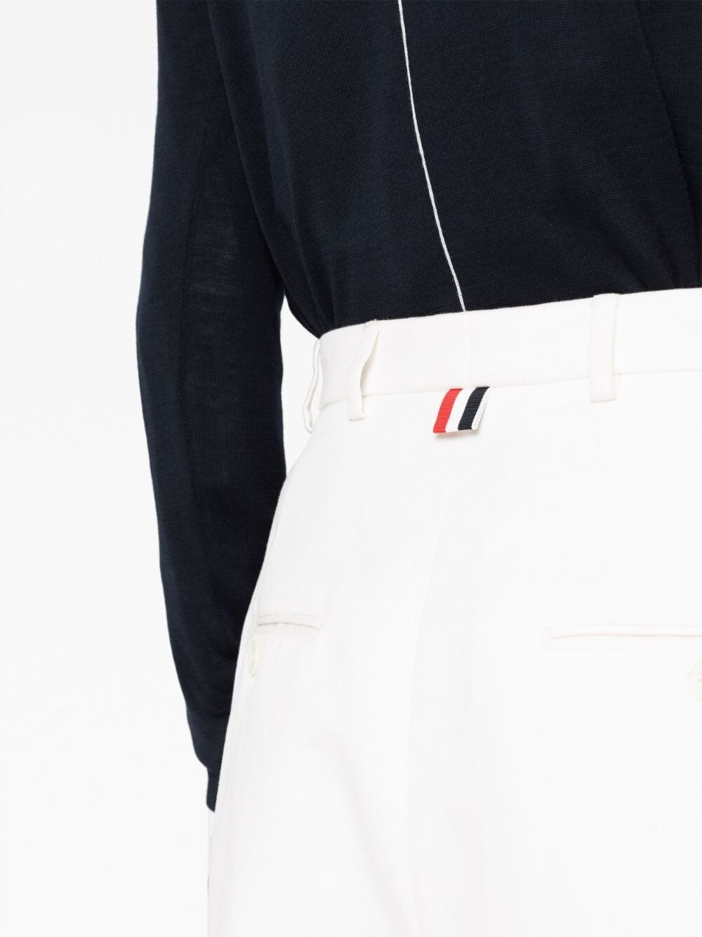 Thom Browne Women High Waisted Straight Leg Trouser In Organic Cotton Canvas - 5