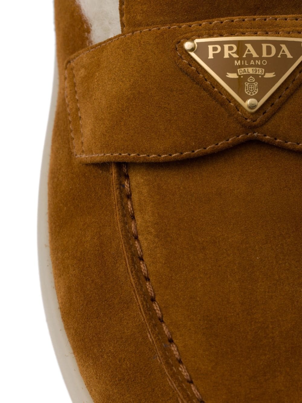 Suede and shearling loafers - 6