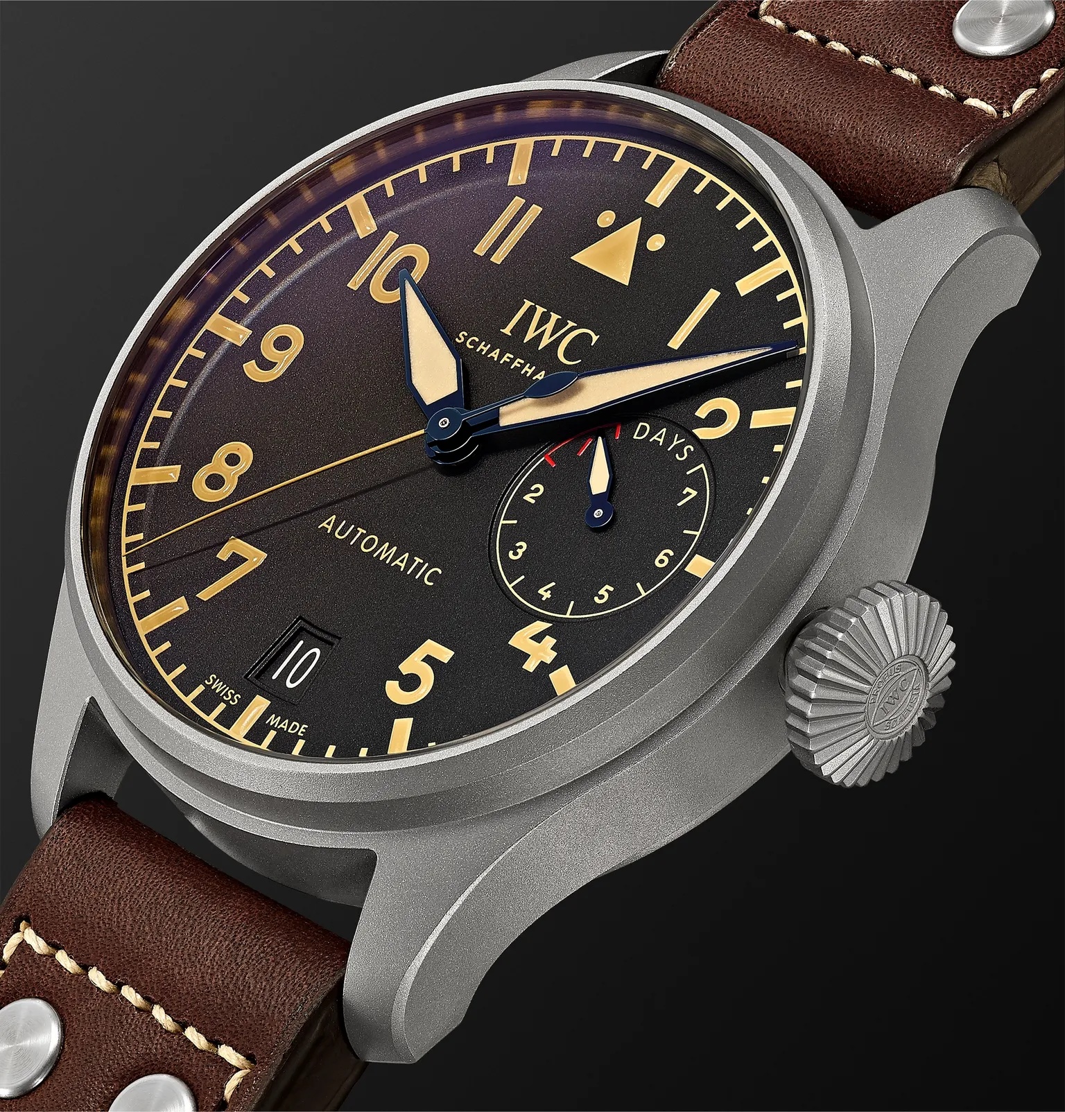 Big Pilot's Heritage Automatic 46.2mm Titanium and Leather Watch, Ref. No. IW501004 - 4