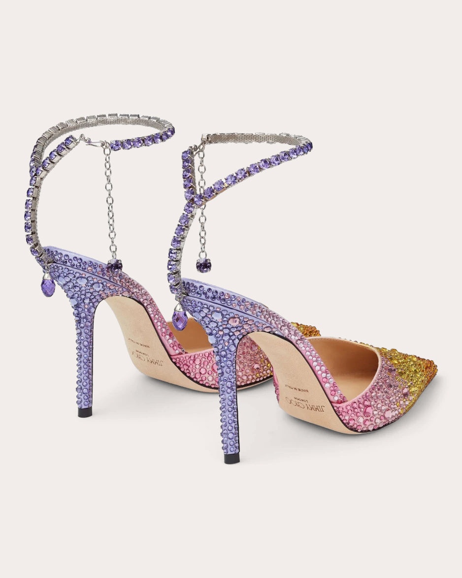 Saeda 100 Crystal-Embellished Satin Pump - 5