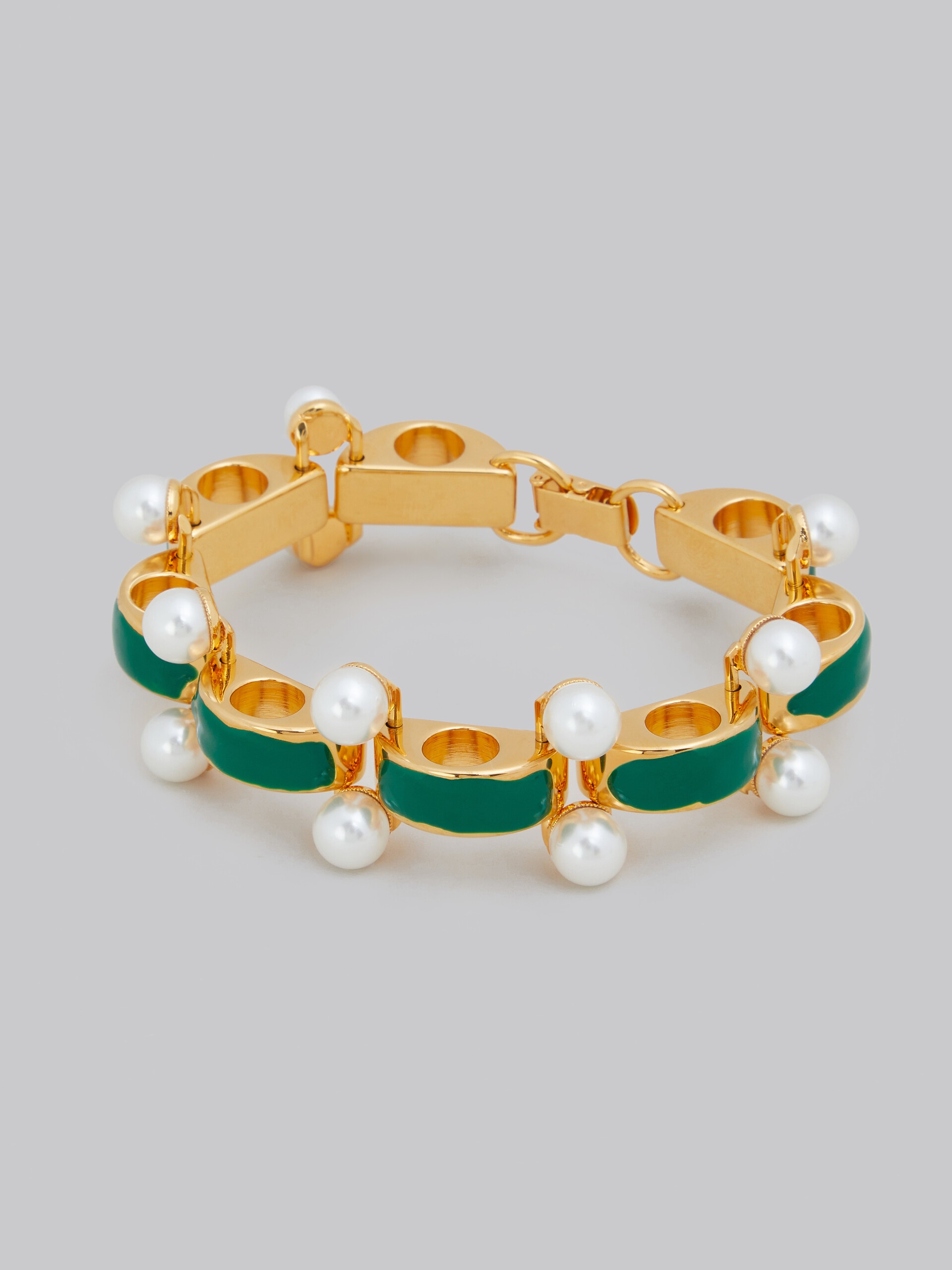 SCALLOPED BRACELET WITH PEARL DETAILS - 4