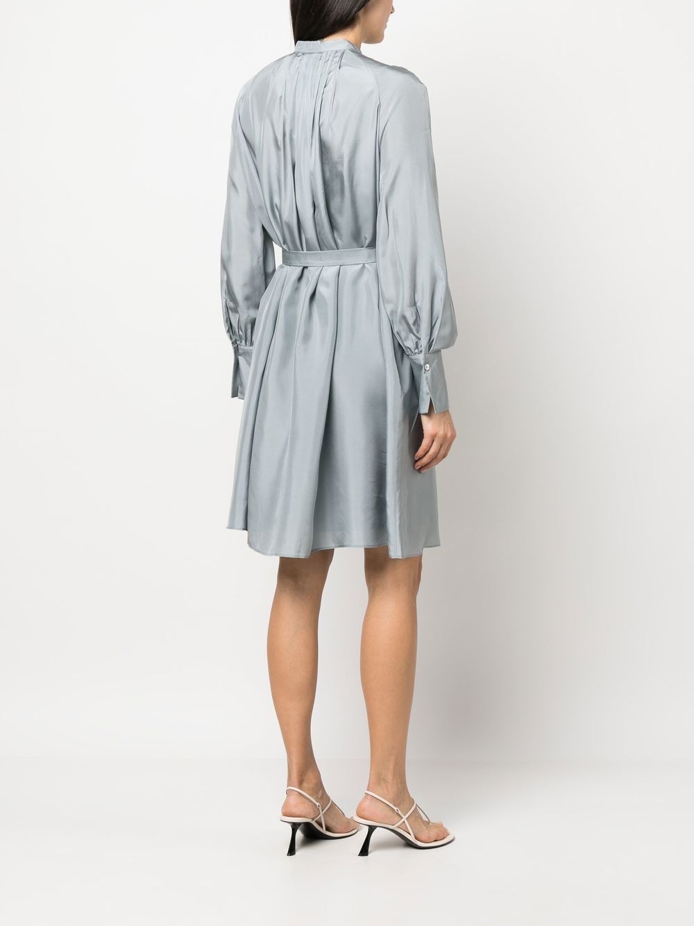 long-sleeve silk dress - 4