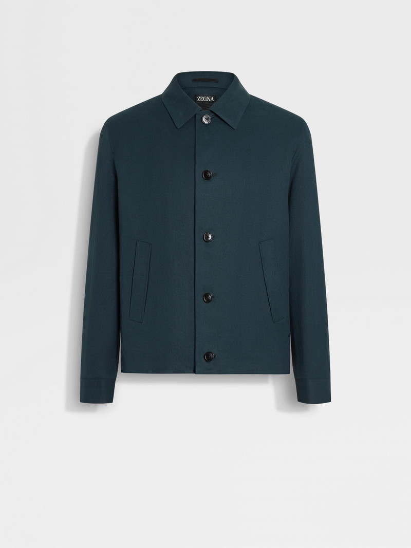 ZEGNA OASI LINO BLUE FLOWER CHORE JACKET outlook
