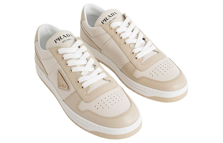 (WMNS) PRADA Downtown Leather Sneakers 'Beige' 1E792M_3LMS_F03FW_F_030 - 4