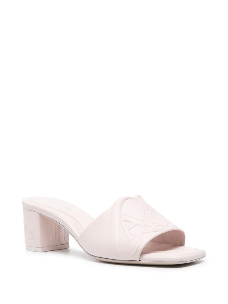 Alexander McQueen 60mm Seal-motif leather mules outlook