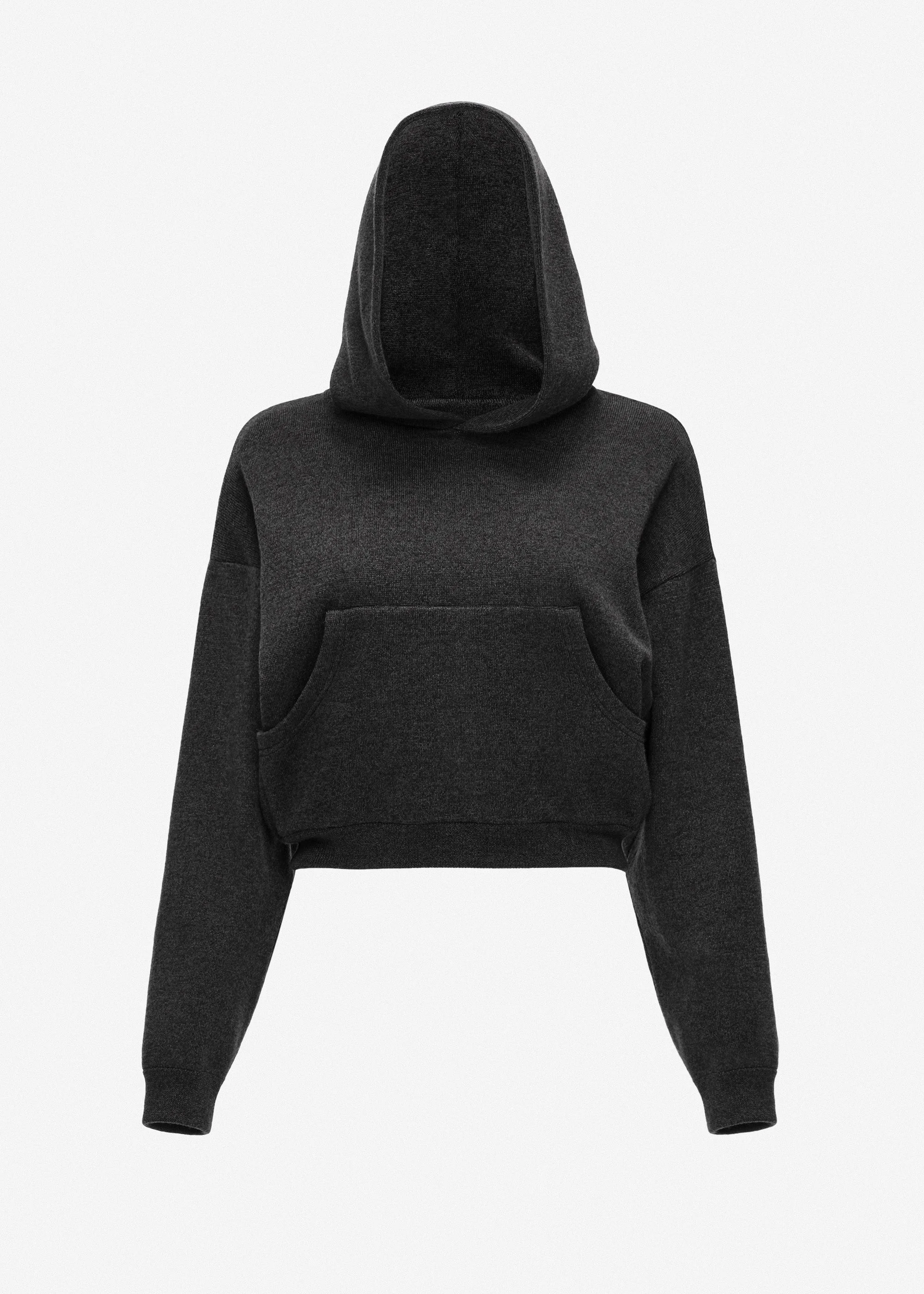 Wool and cotton hoodie in grey - 1