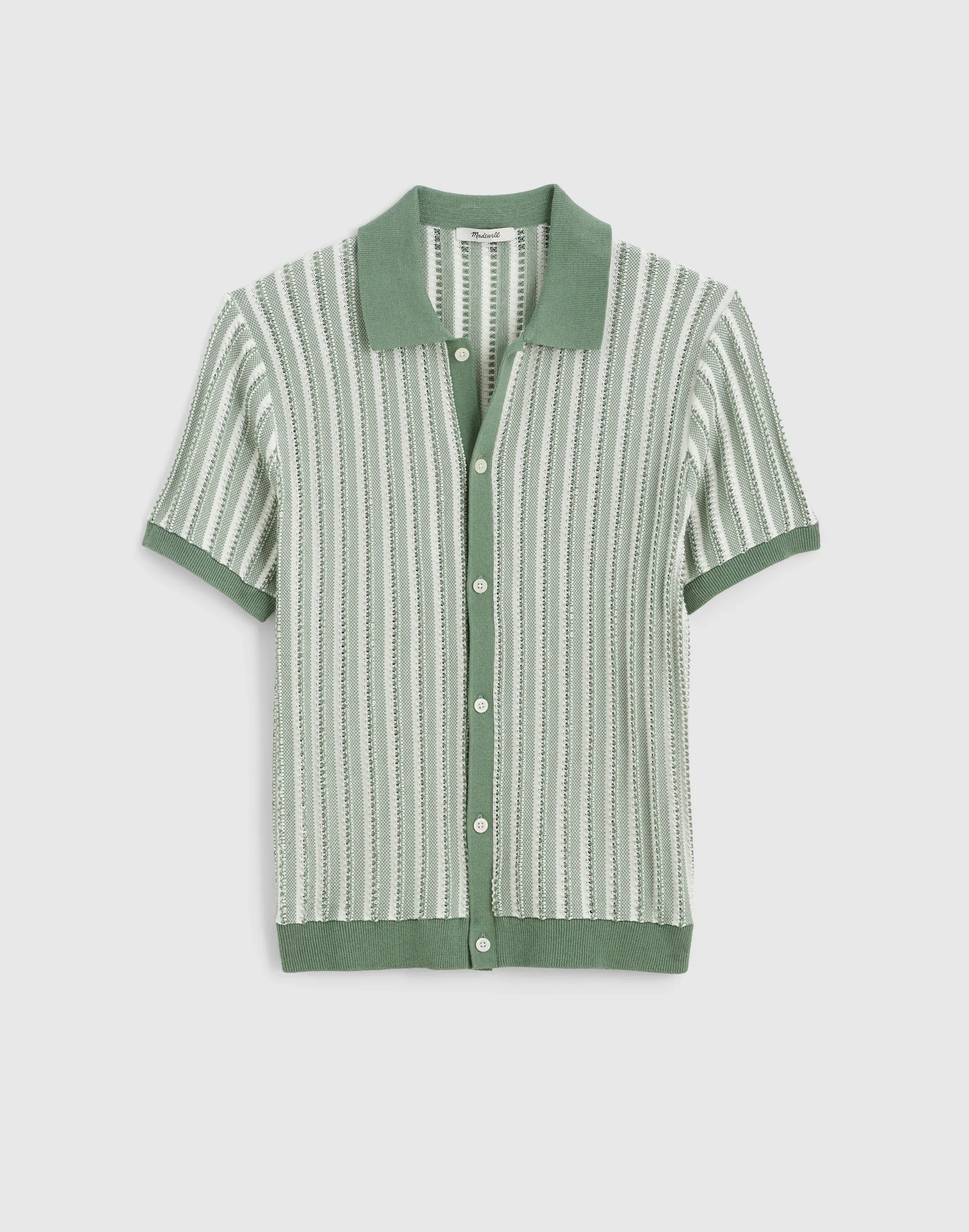 Tuck-Stitch Button-Up Sweater Polo - 1