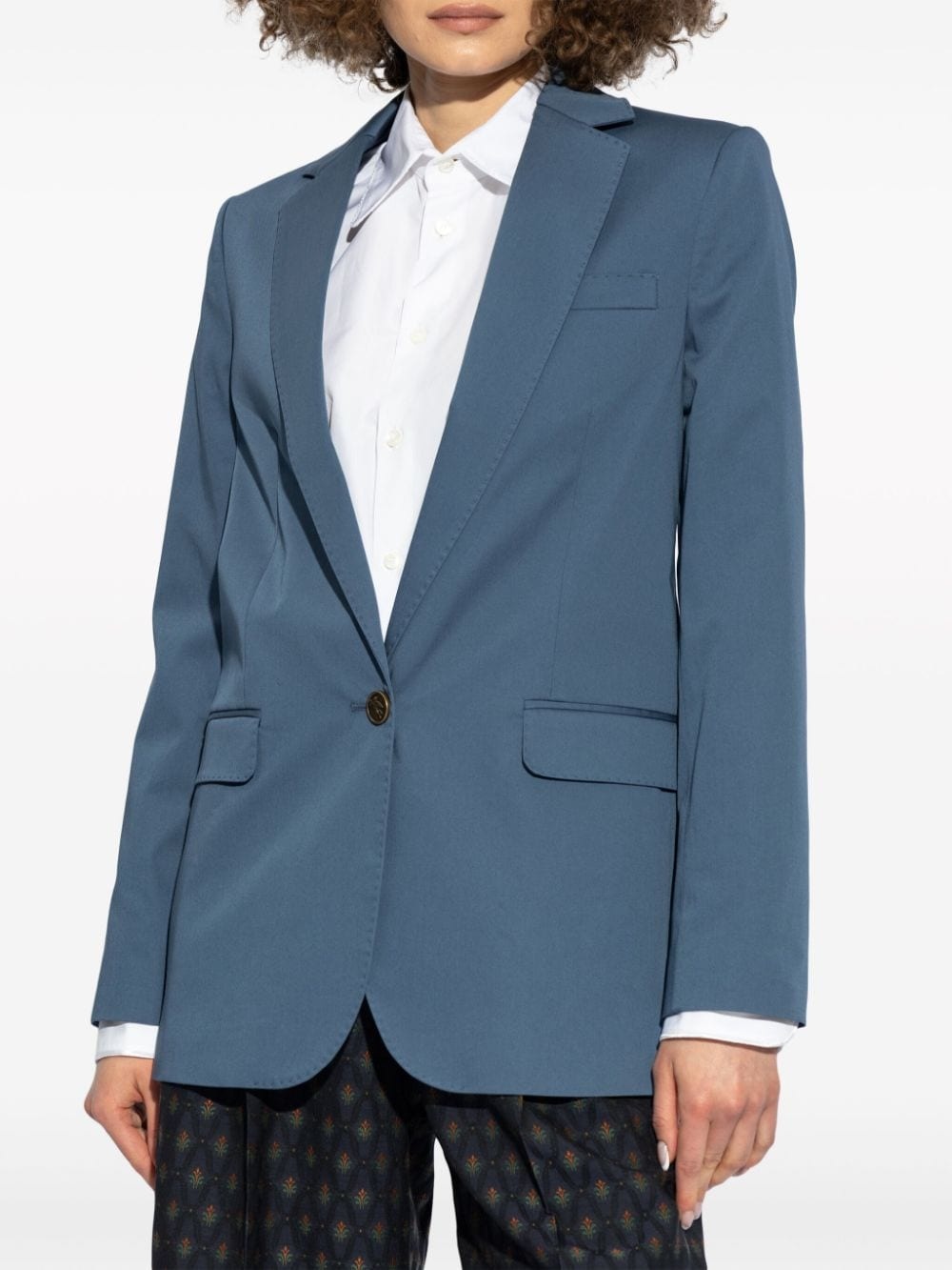 single-breasted cotton blazer - 3