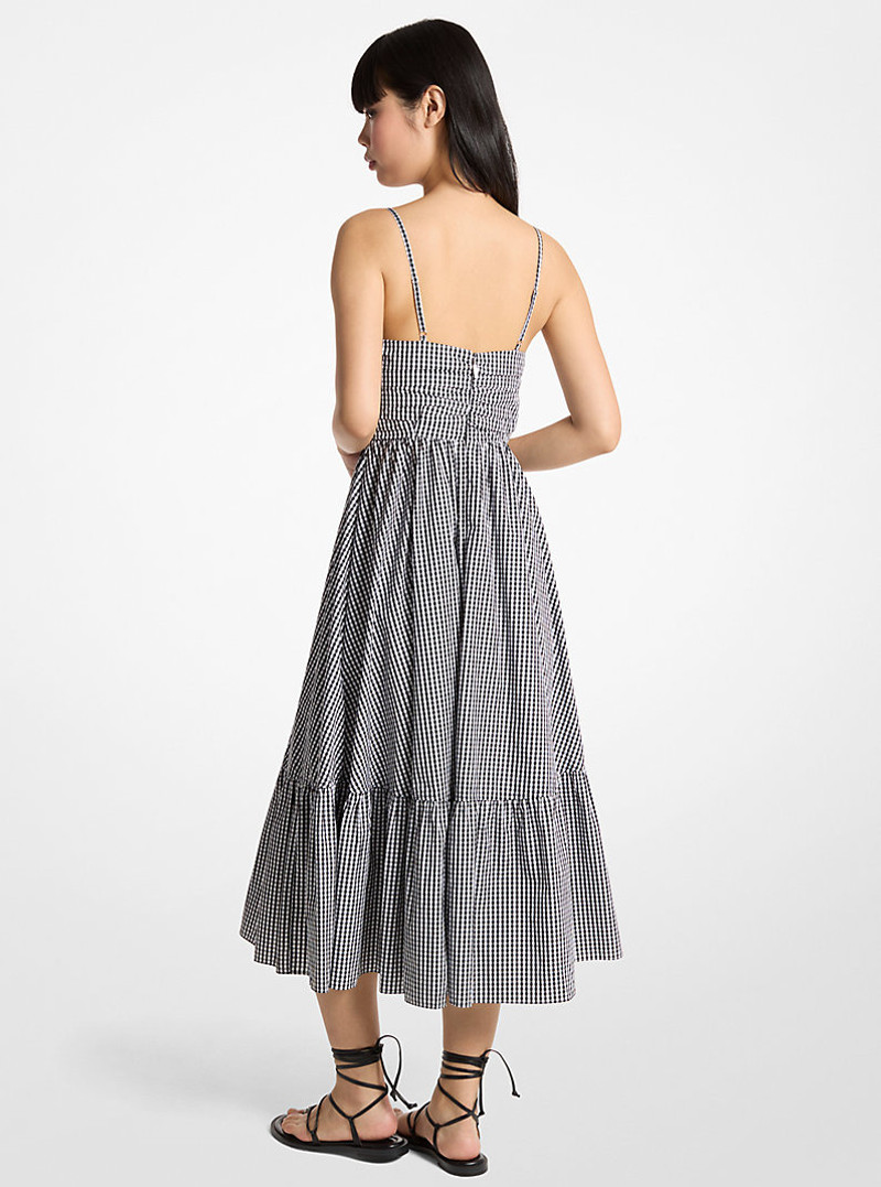 MICHAEL KORS Gingham Cotton Midi Dress outlook