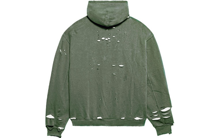 Balenciaga Caps Destroyed Hoodie 'Green' 659403TKVB63011 - 2