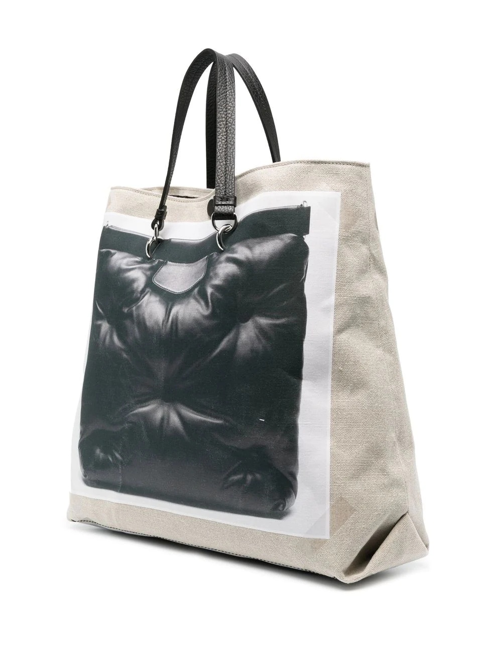 graphic-print linen tote bag - 3