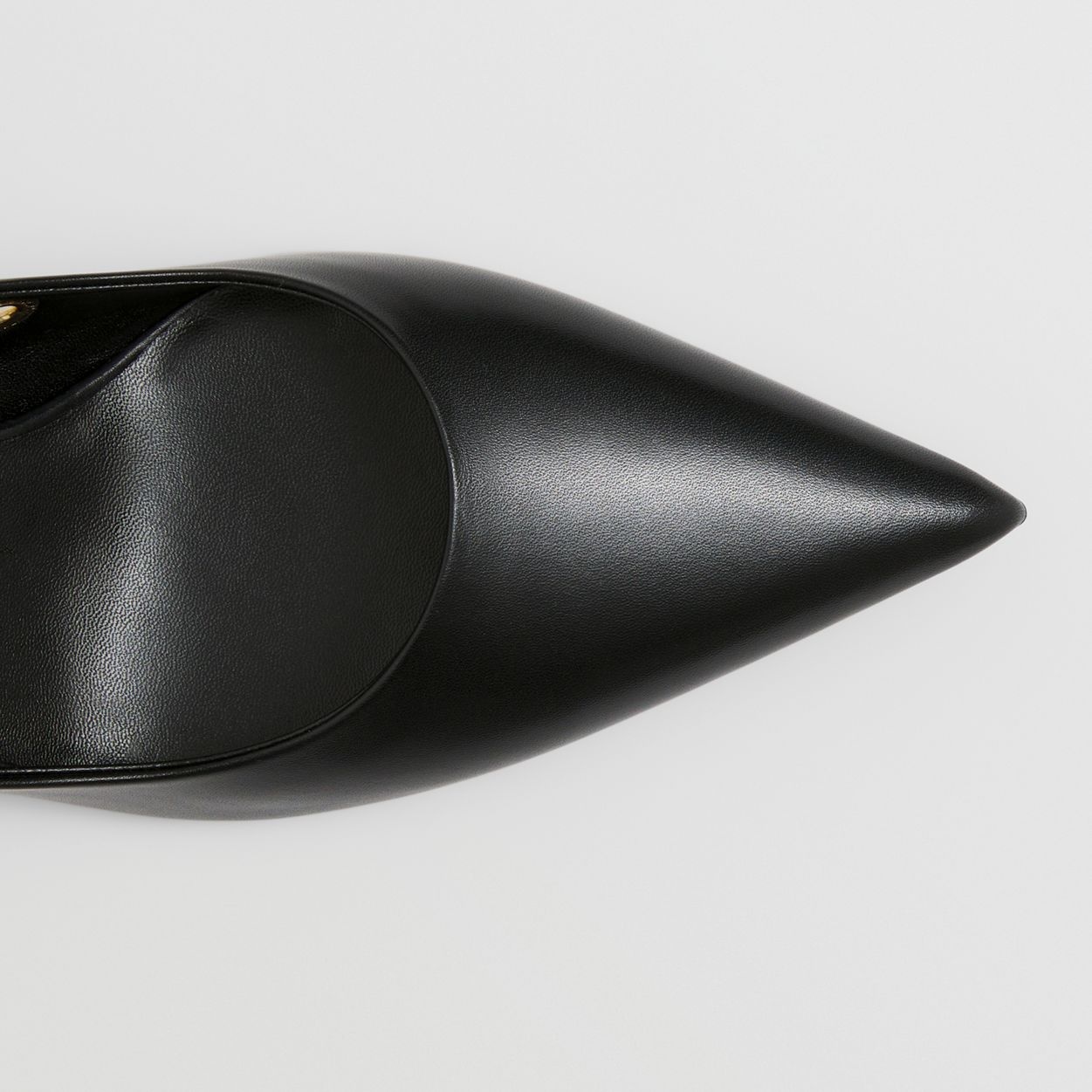 Eyelet Detail Leather Point-toe Pumps - 2