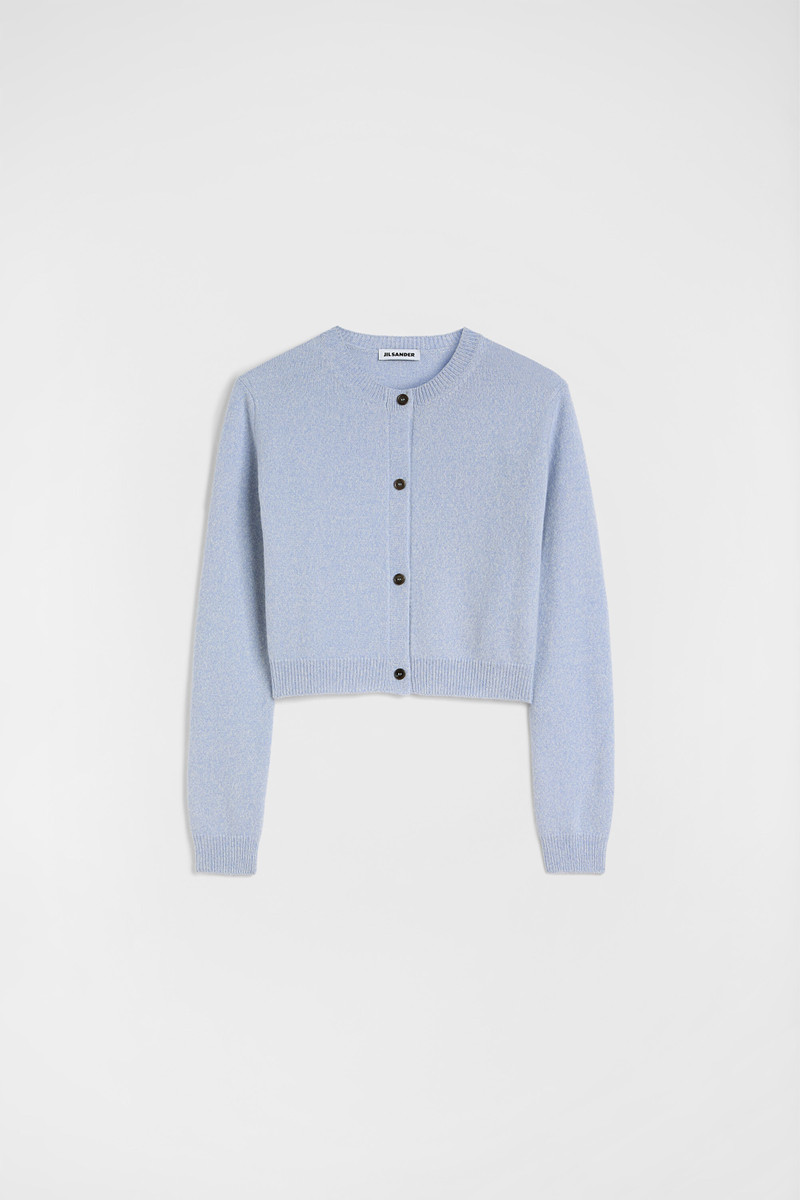 Cashmere Blend Crew-Neck Cardigan 1