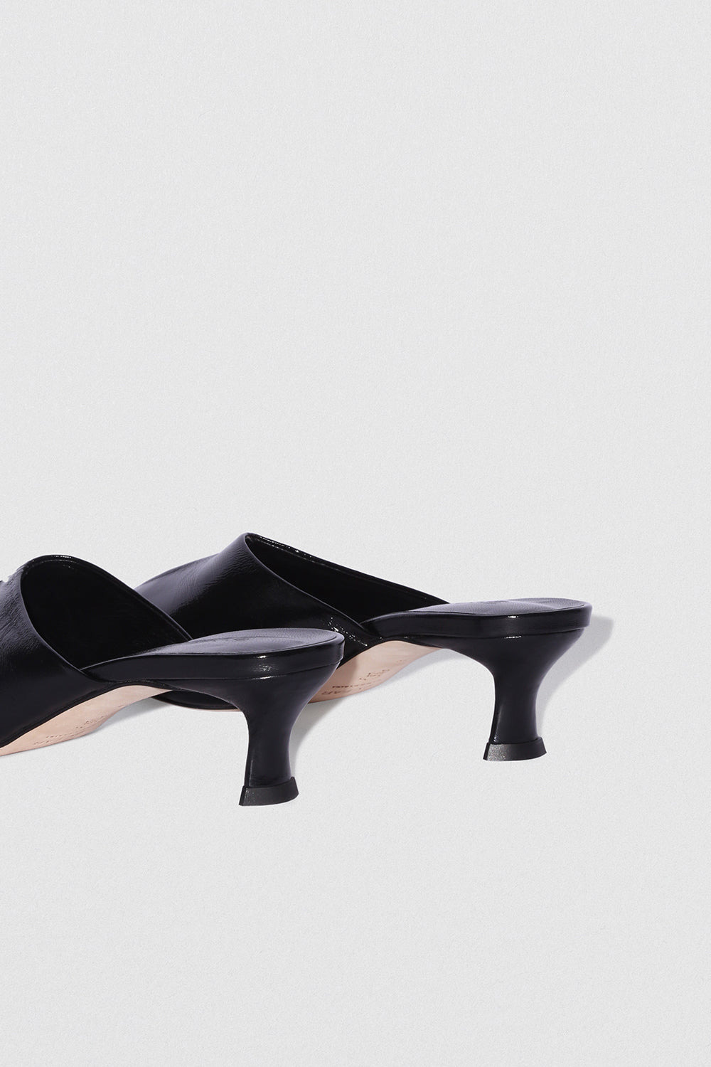 Luciana Black Glossed Nappa Leather Mule - 5