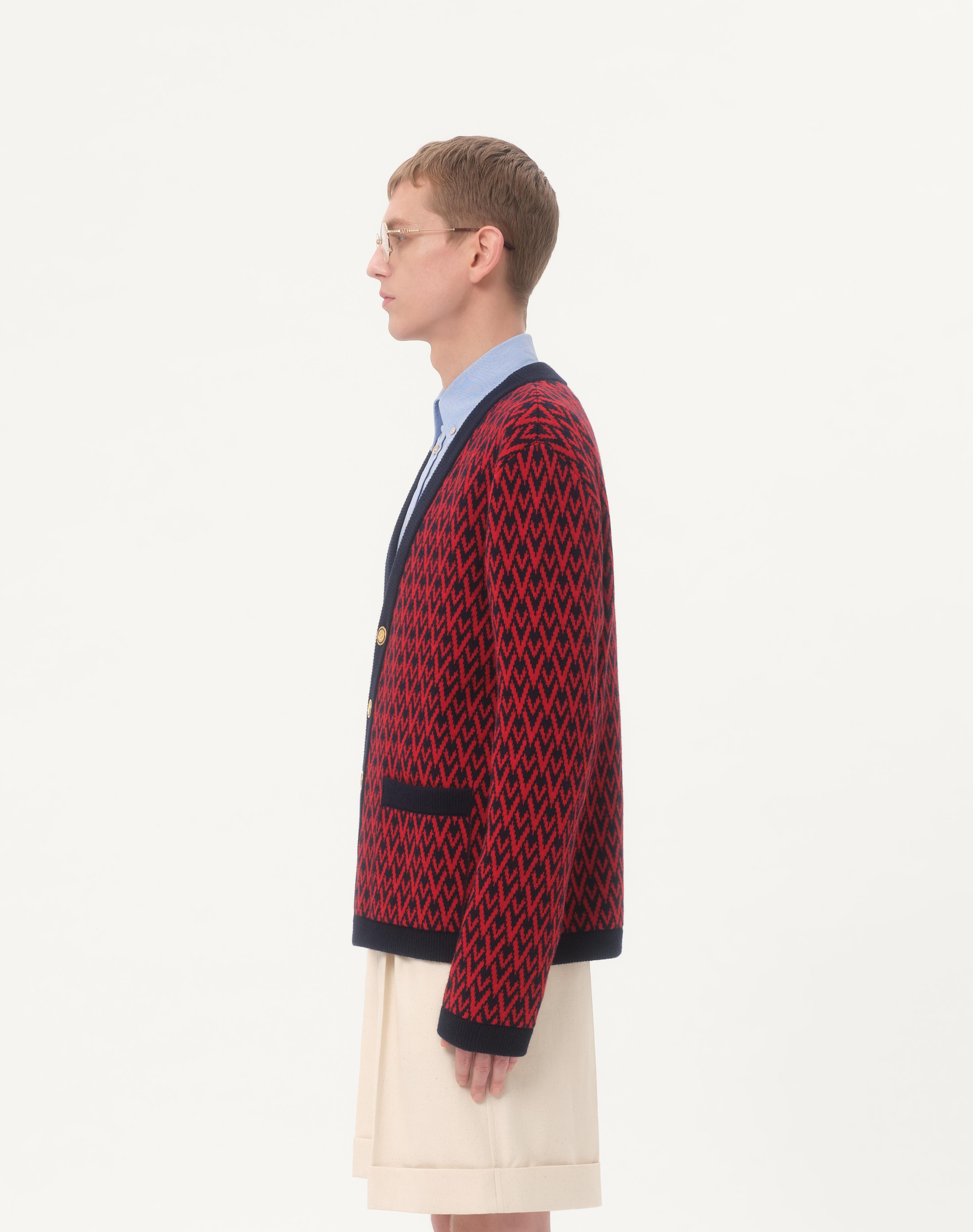 WOOL CARDIGAN WITH TOUTE LA V PATTERN - 6