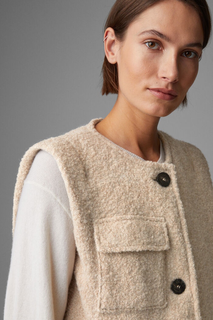 Juno Alpaca and pure new wool waistcoat in Beige - 5
