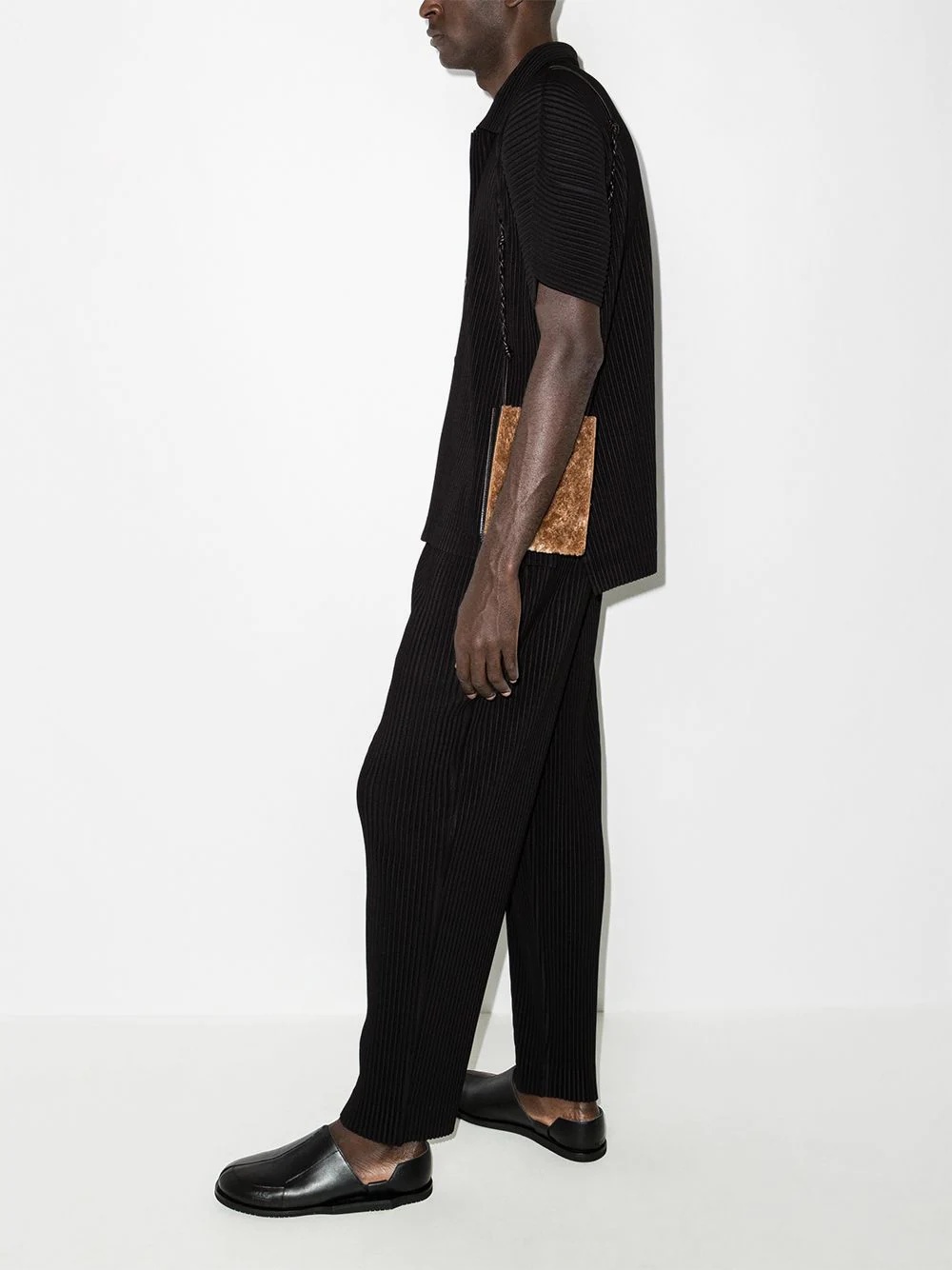 plissé straight-leg trousers - 5