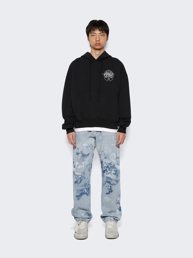 Off-White Boxy Hand Arrow Print Hoodie Black outlook