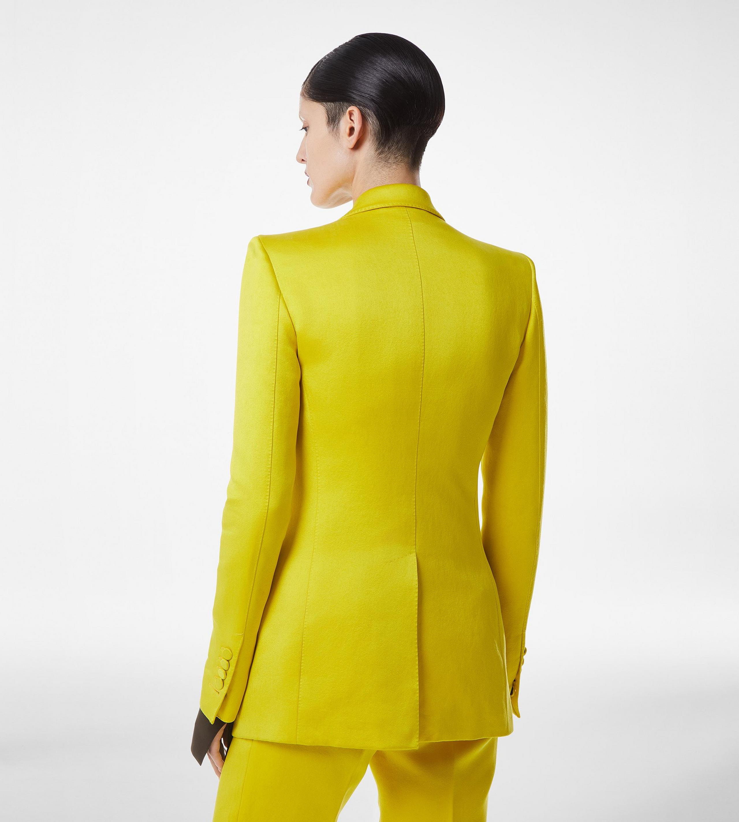 WASHED COTTON SILK BLEND DUCHESSE DOUBLE BREASTED JACKET - 5