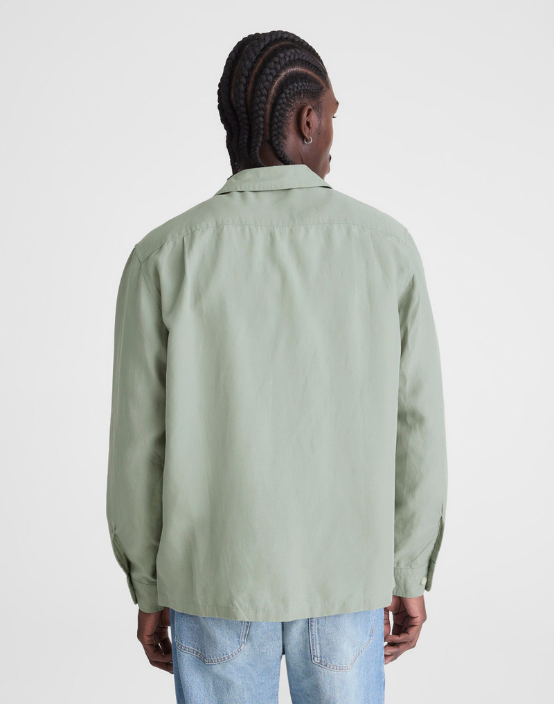 Madewell The Long-Sleeve Camp Shirt in Archive Linen Blend outlook