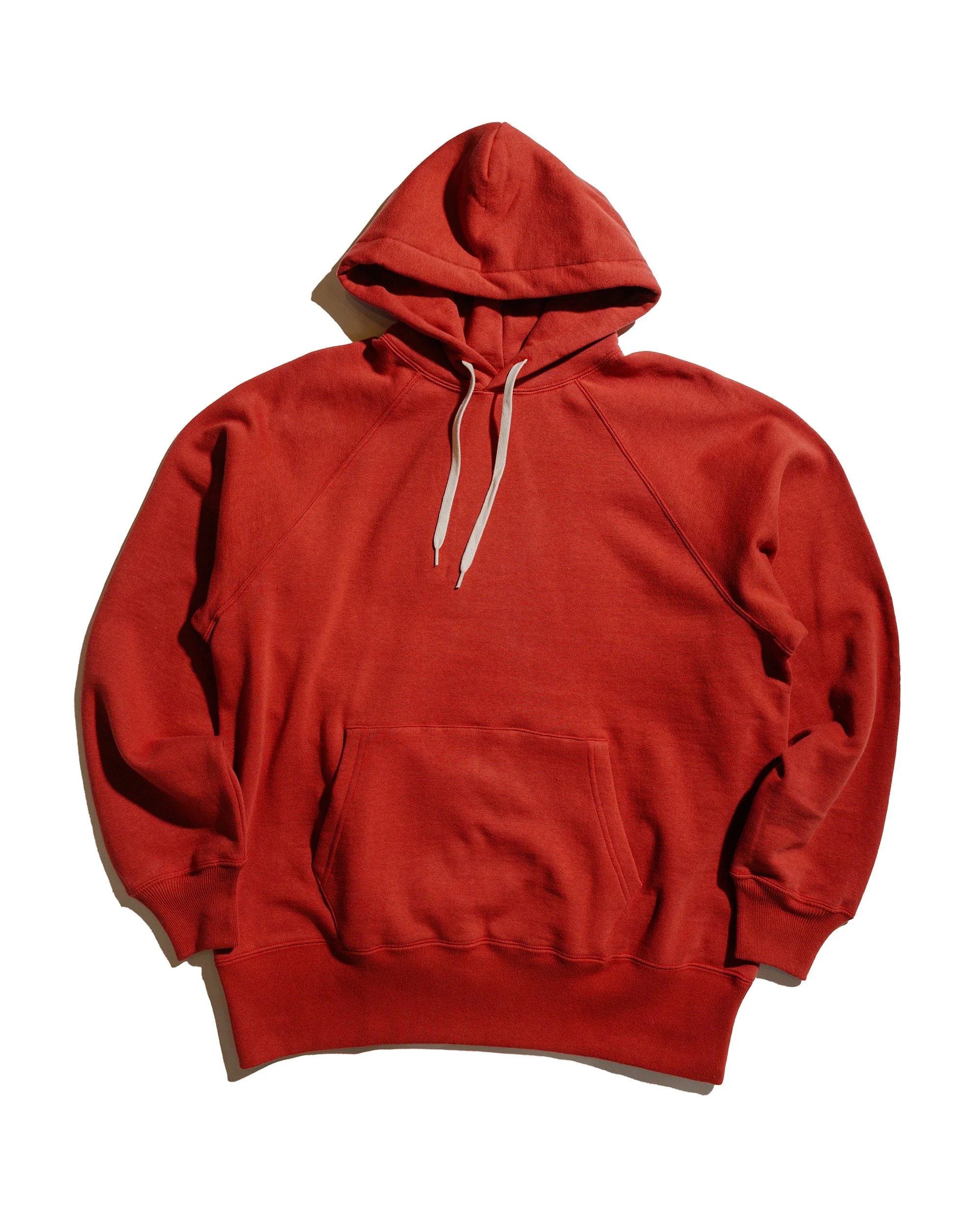 The Real McCoy’s MC24118 9 Oz. Loopwheel Raglan Hooded Sweatshirt Cherry - 1