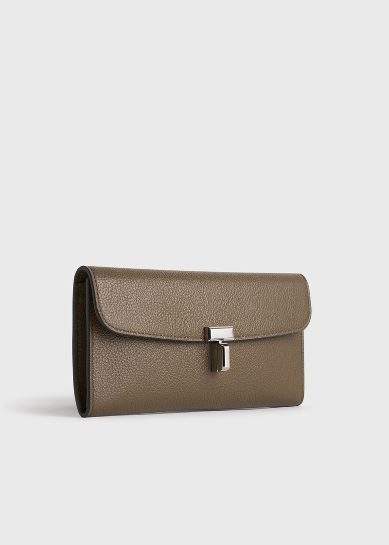 T-lock grained-leather wallet dark taupe 3
