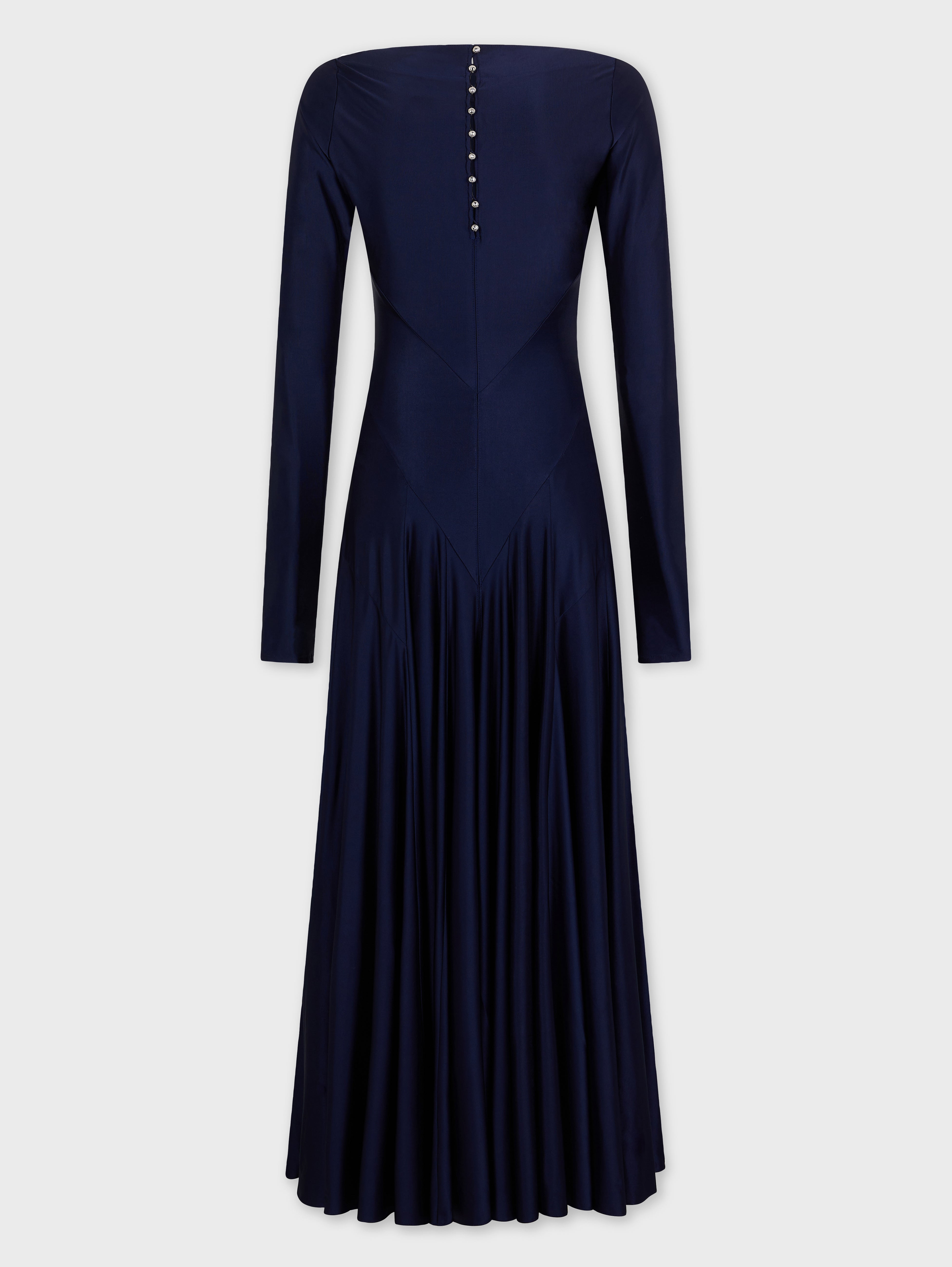 LONG DRESS IN JERSEY WITH GODET DETAILS - 7