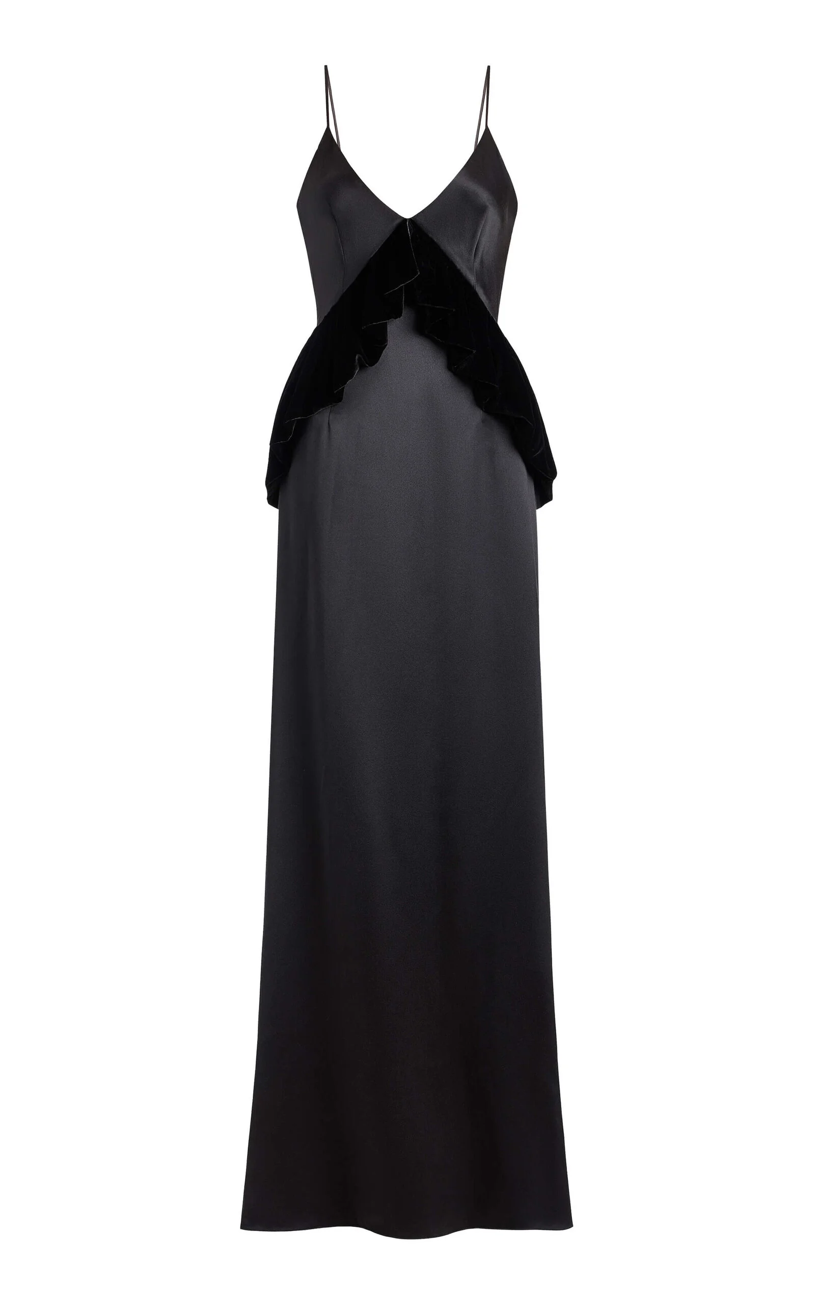 Neroli Satin and Velvet Gown - 1