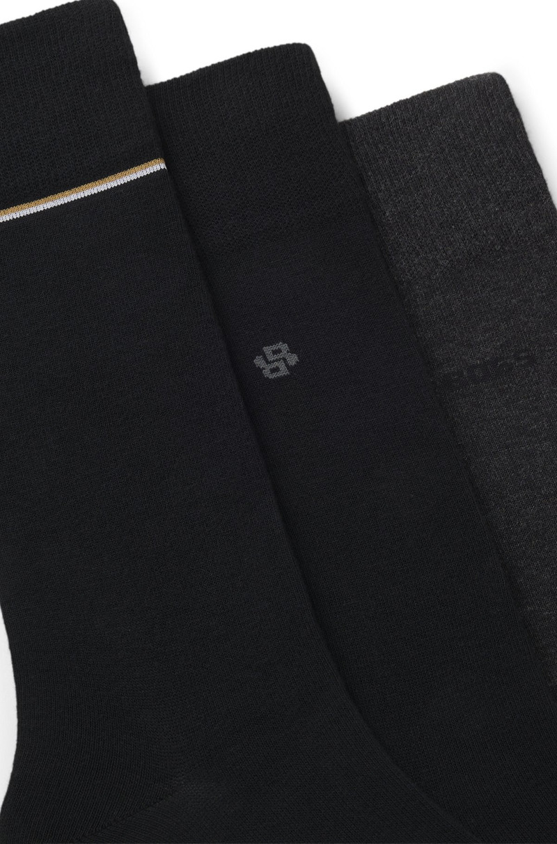 BOSS THREE-PACK OF REGULAR-LENGTH SOCKS WITH LOGO DETAILS outlook