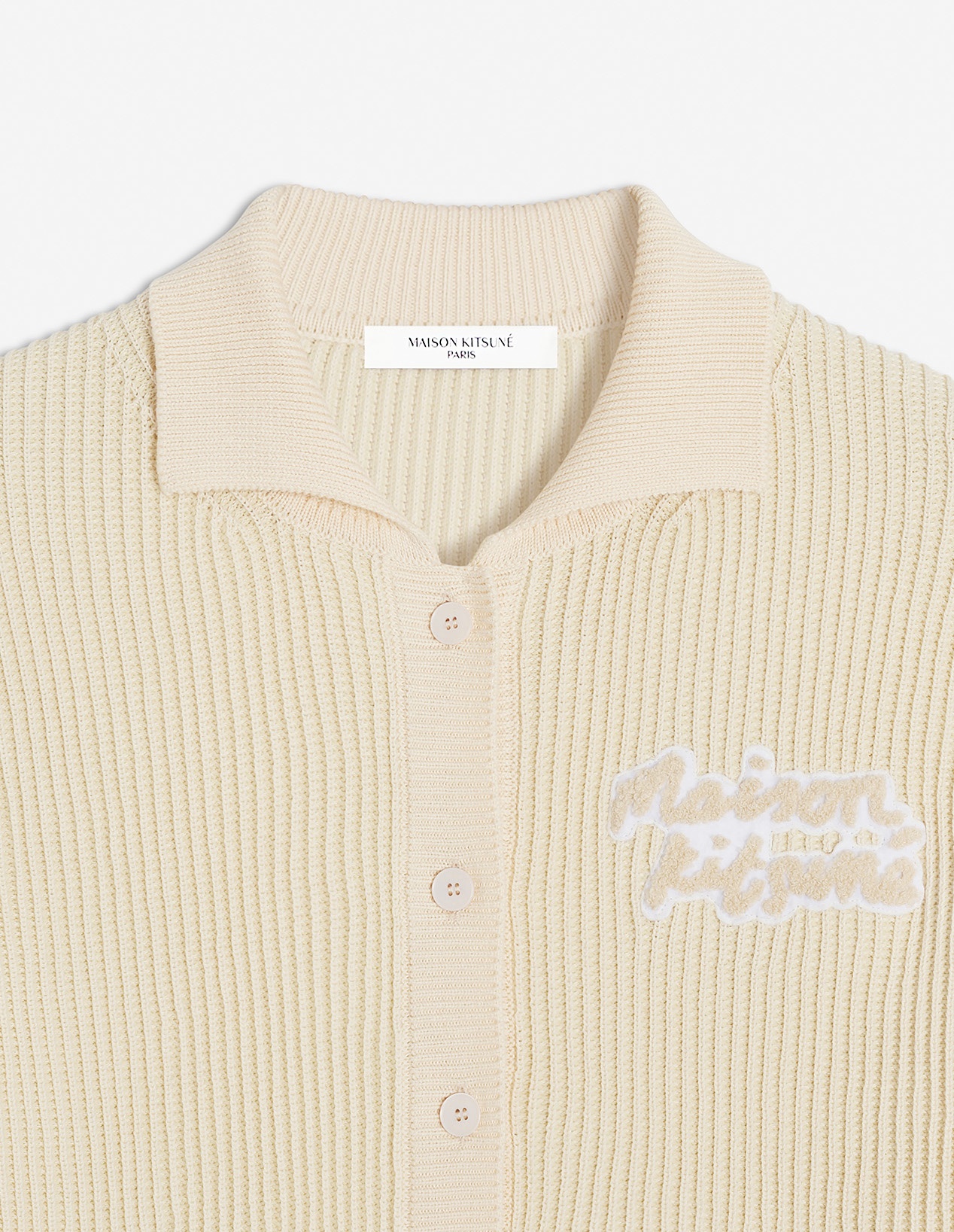 MAISON KITSUNE HANDWRITING RIBBED COMFORT CARDIGAN - 7