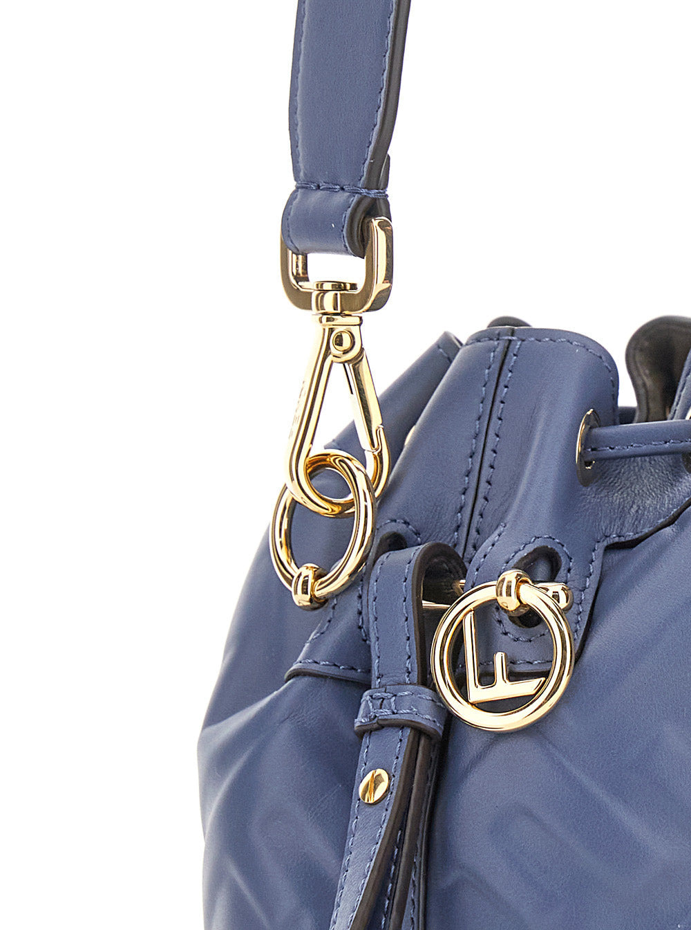 Fendi Women 'Mon Tresor' Blue Mini Handbag With Adjustable And Removable Shoulder Strap And All-Over - 5
