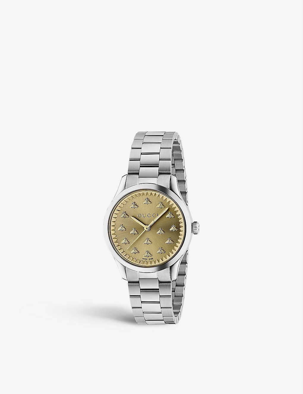 GUCCI YA1265035 G Timeless stainless steel quartz watch selfridges REVERSIBLE