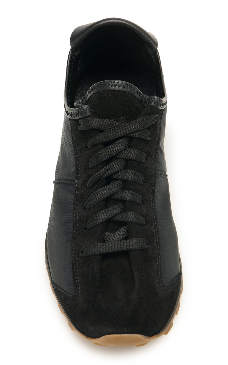 JACQUEMUS The Tennis Suede-Trimmed Sneakers black outlook