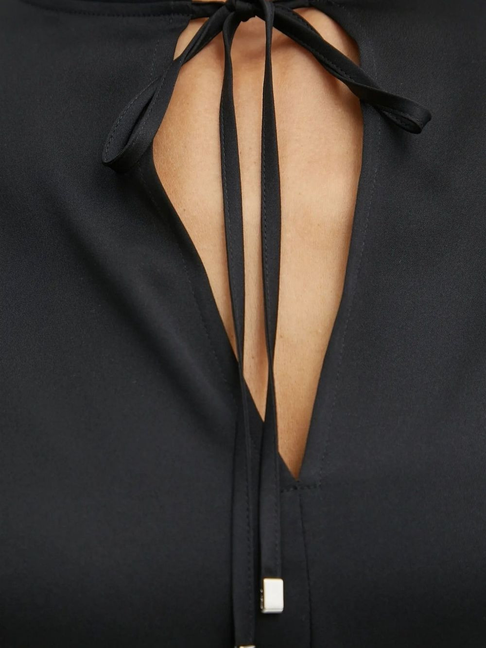 keyhole-neck long-sleeve blouse - 4