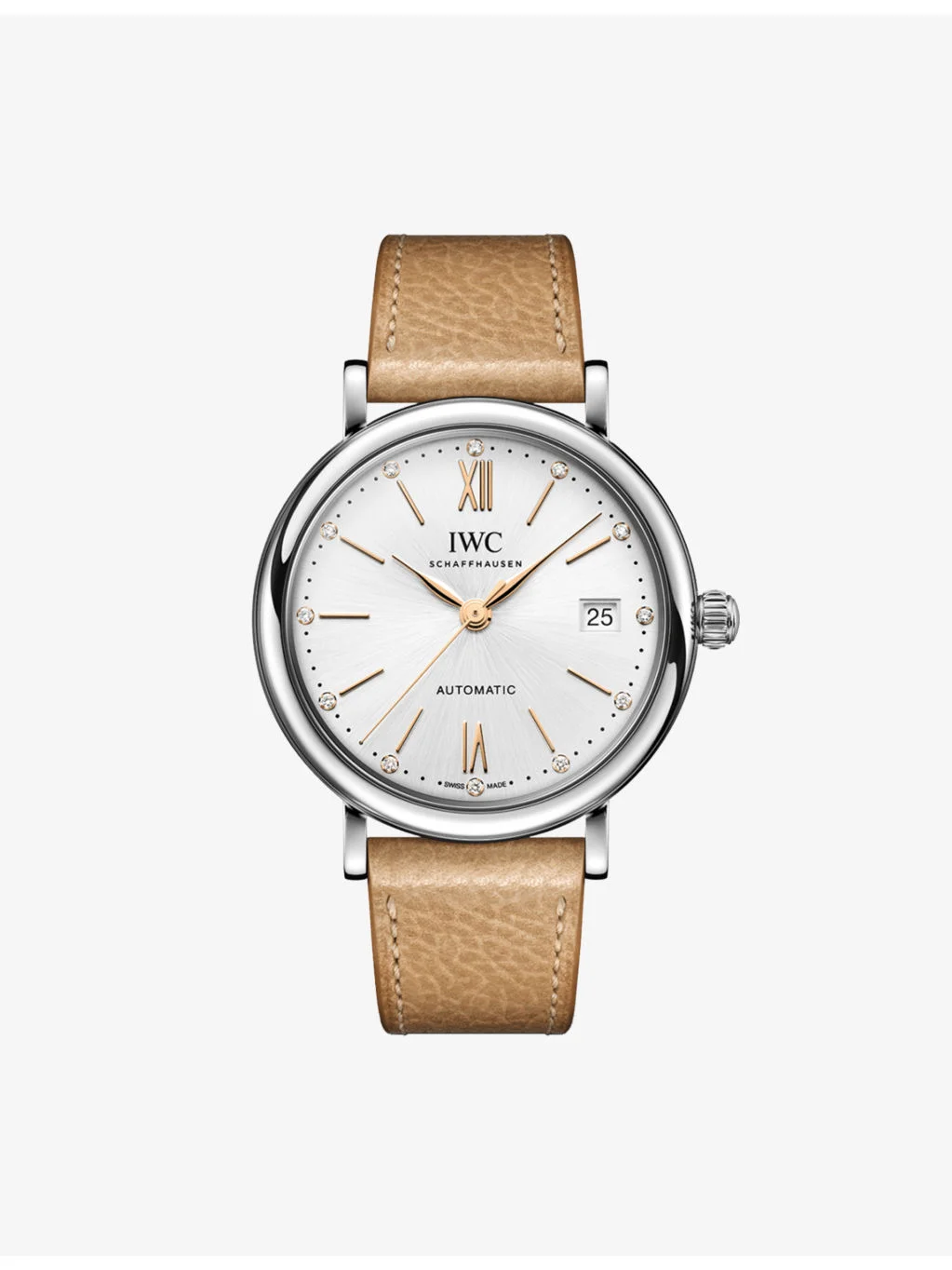 Portofino 37mm Silver-Plated Stainless Steel and Leather Automatic Watch - 1