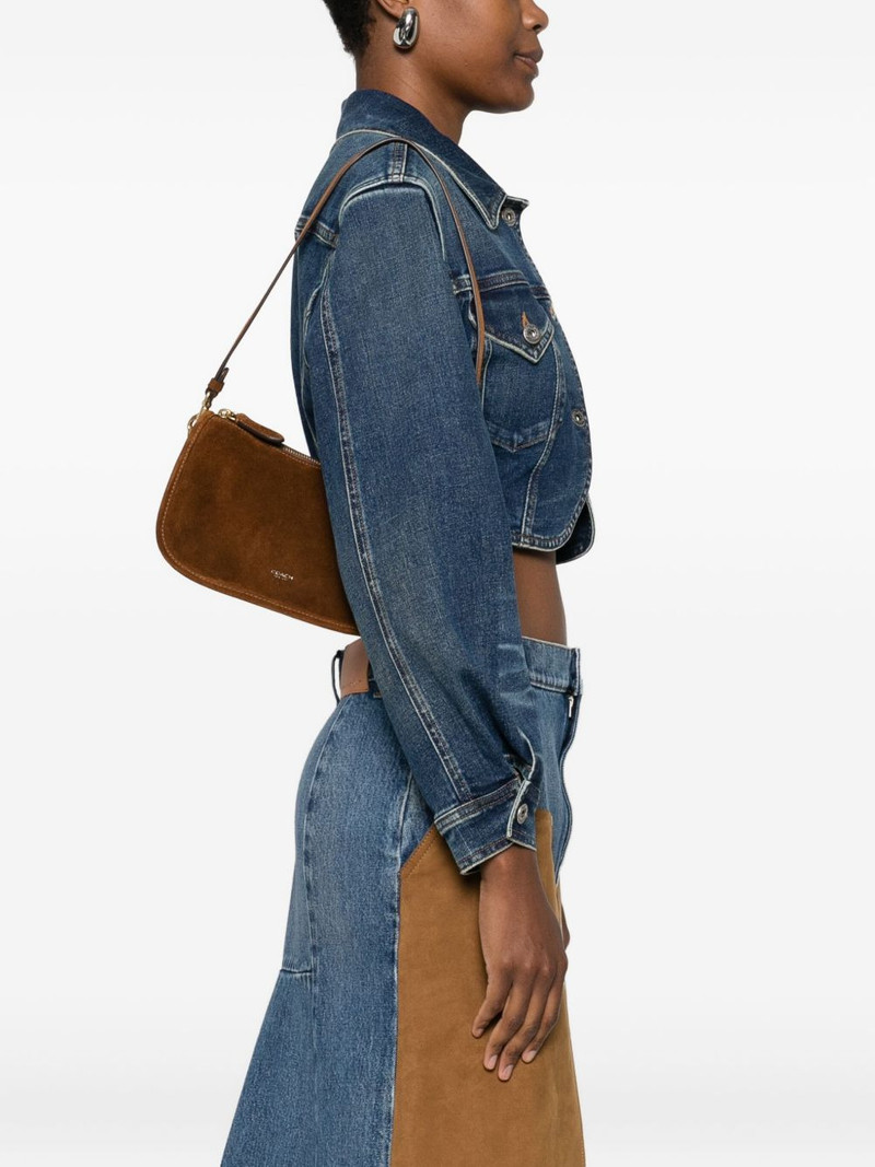 COACH chain-strap suede satchel bag outlook