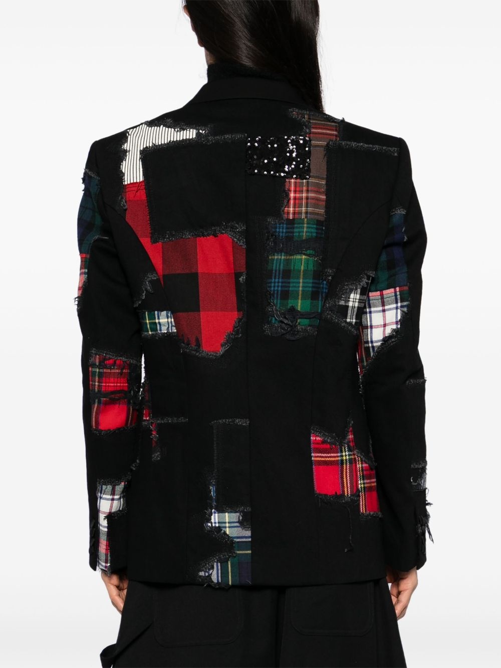 patchwork blazer - 4