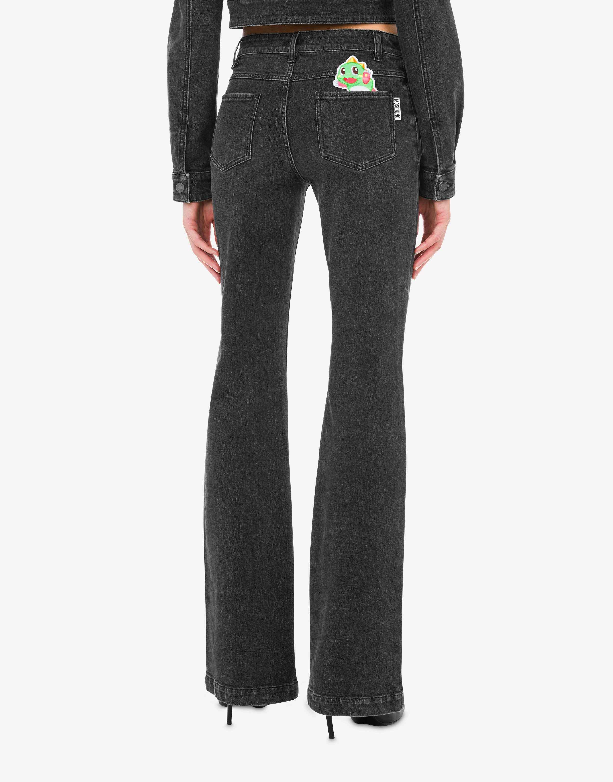 CHINESE NEW YEAR BLACK DENIM TROUSERS - 3
