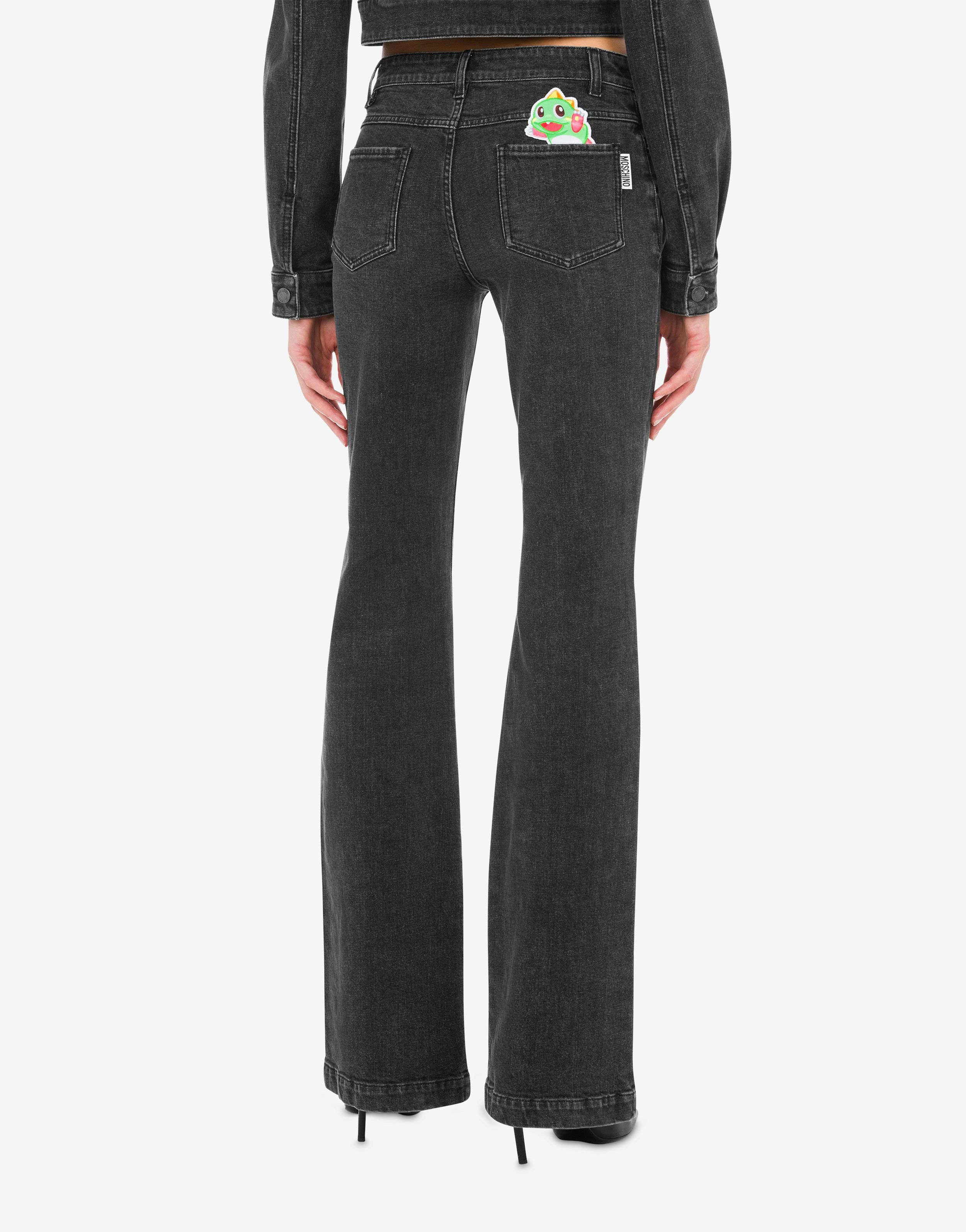 BUBBLE BOBBLE BLACK DENIM TROUSERS - 3