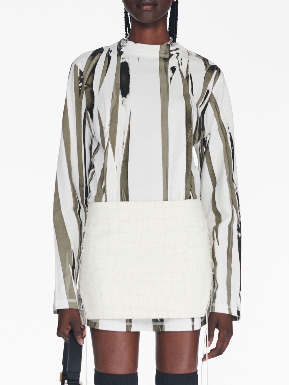 snakeskin-effect leather skirt - 6