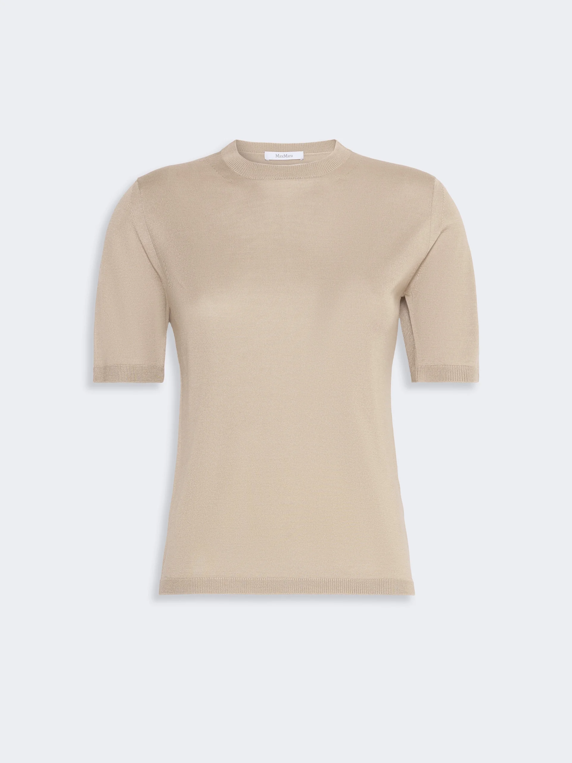 ACETI Stockinette-stitched cashmere and silk sweater - STONE - 1