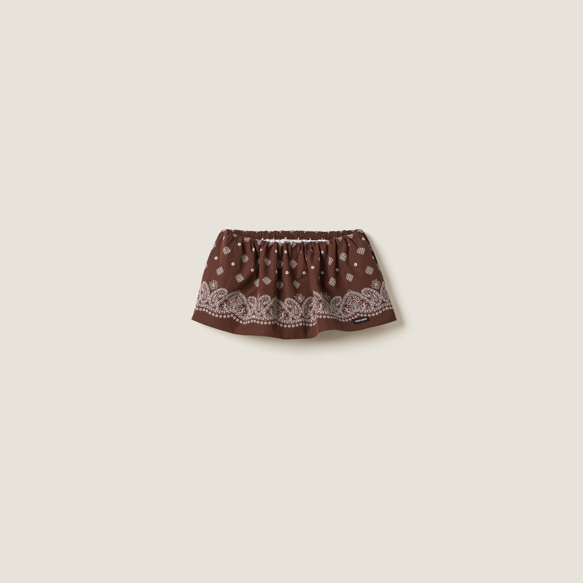 【送料&関税込】Miu Miu Printed Crepe Mini Skirt Miu Miu Printed poplin miniskirt | REVERSIBLE