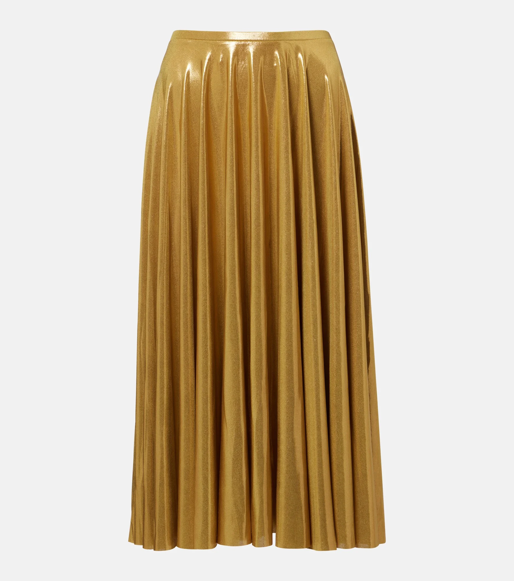 Pleated metallic midi skirt - 1