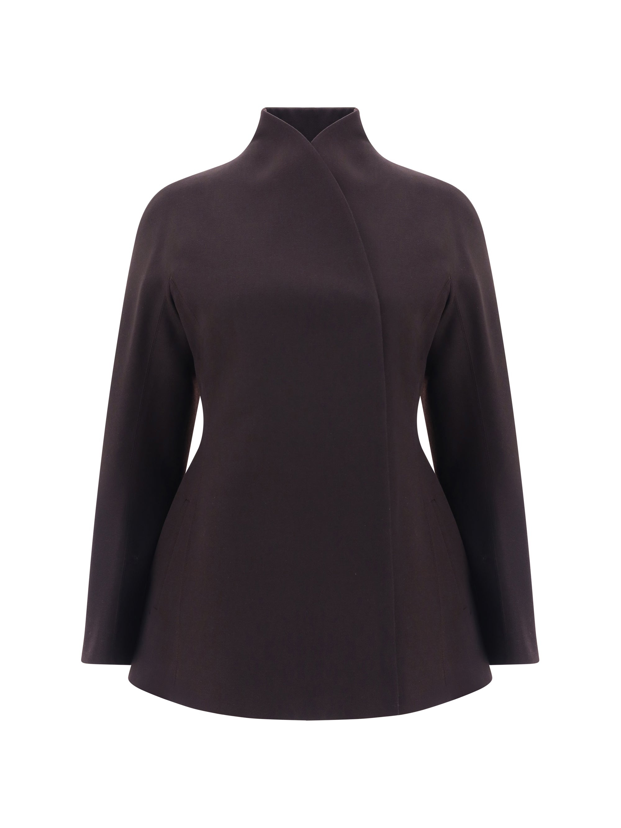 コート Fendi Dark Purple Grain De Poudre Wool Coat purple_knee_length_cashmere_wo