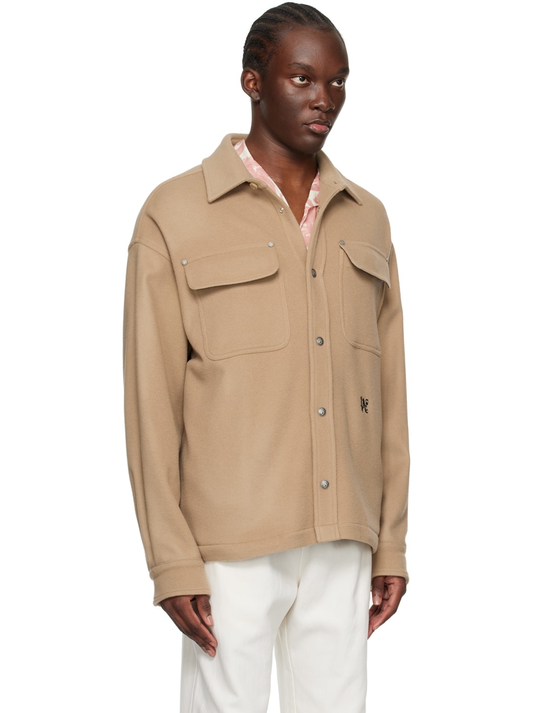 Beige Monogram Pockets Jacket - 2
