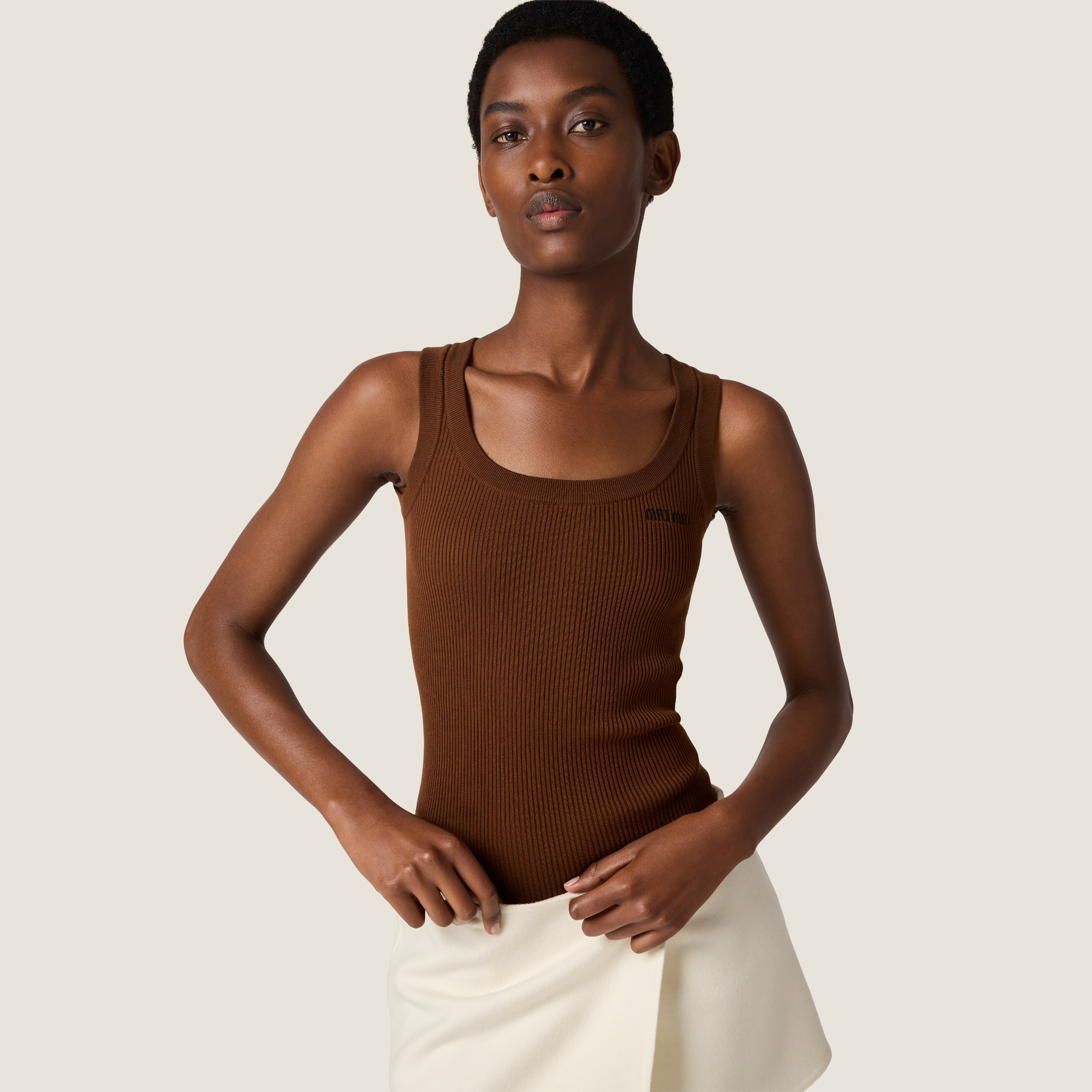 Cotton knit tank top - 5