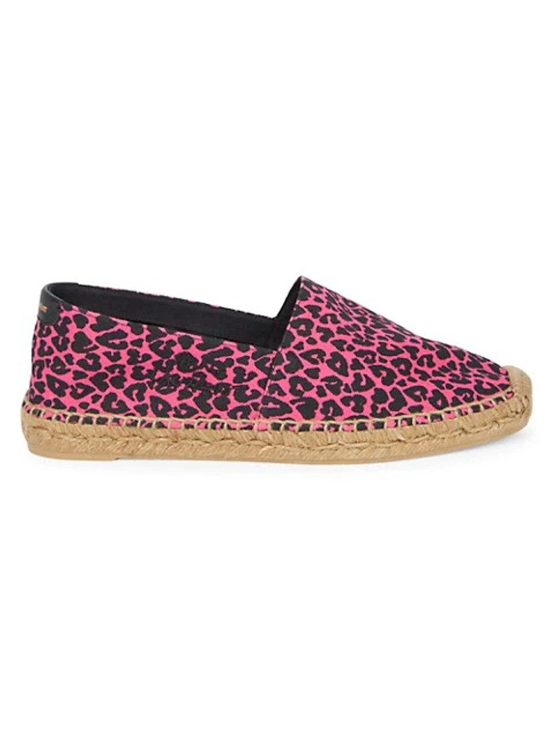 Pink & Black Babycat-Print Embroidered Espadrilles - 1